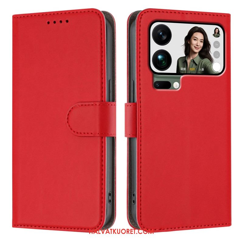 Nahkakotelo Xiaomi 17 Pro Max Yksivärinen Tekonahka