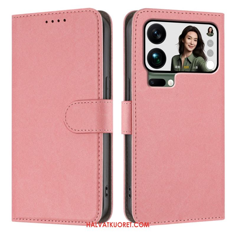 Nahkakotelo Xiaomi 17 Pro Max Yksivärinen Tekonahka