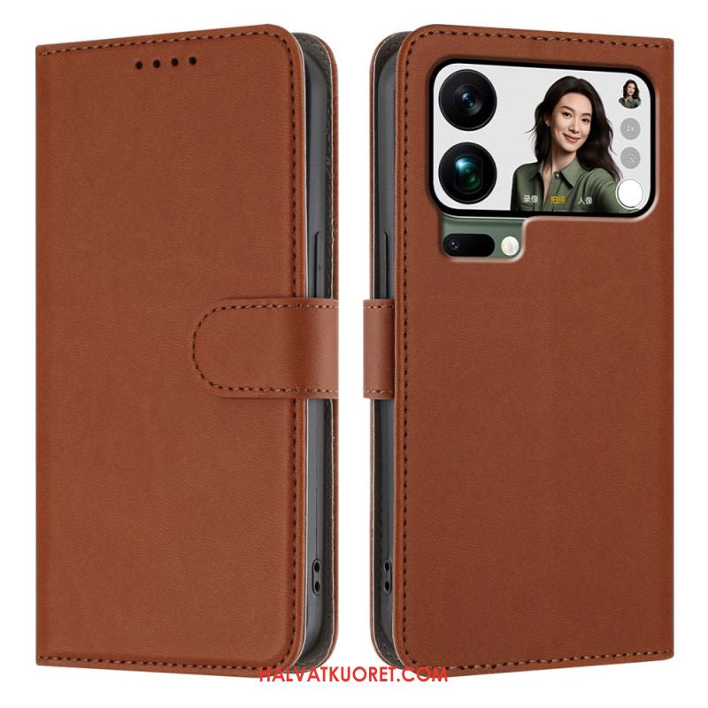 Nahkakotelo Xiaomi 17 Pro Max Yksivärinen Tekonahka