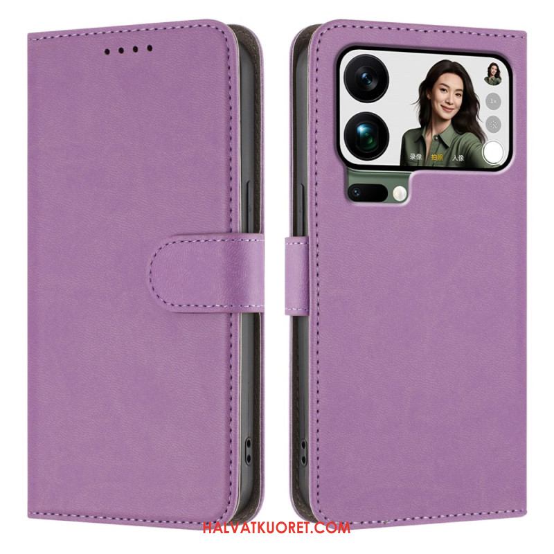 Nahkakotelo Xiaomi 17 Pro Max Yksivärinen Tekonahka