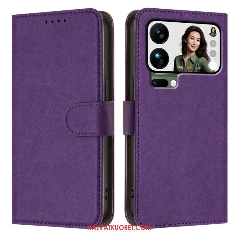 Nahkakotelo Xiaomi 17 Pro Max Yksivärinen Tekonahka