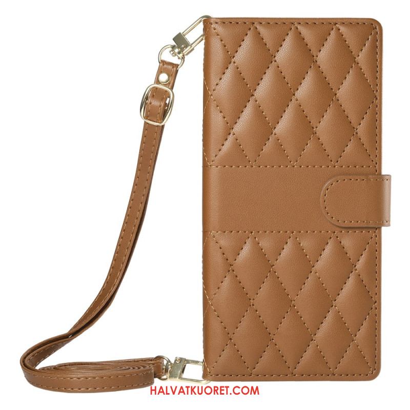 Nahkakotelo Xiaomi 17 Tikattu Hihnoilla