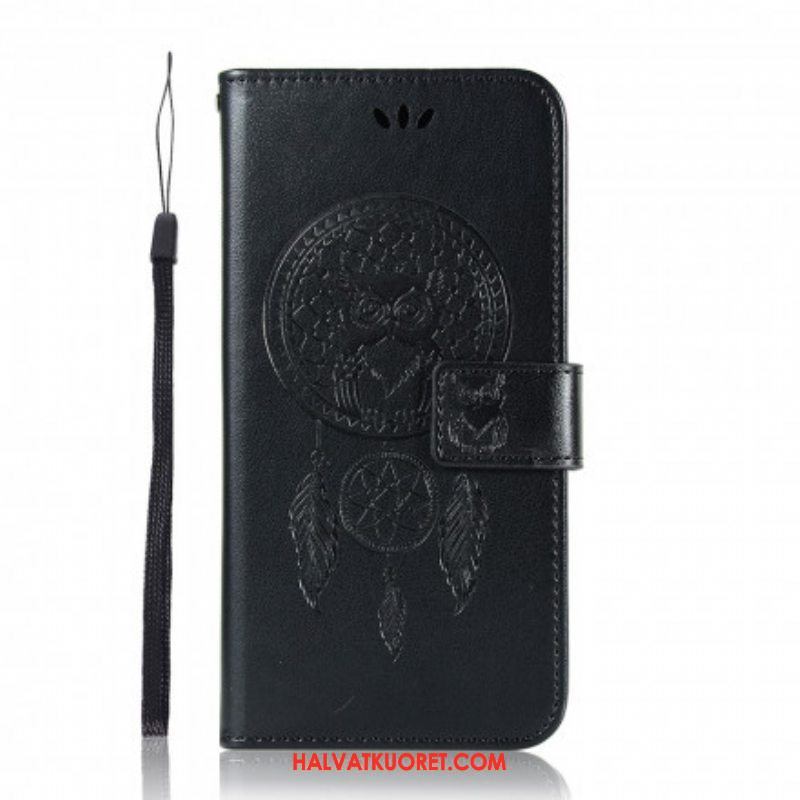 Nahkakotelo Xiaomi Redmi Note 10 Pro Nahkaefekti Dreamcatcher Owl