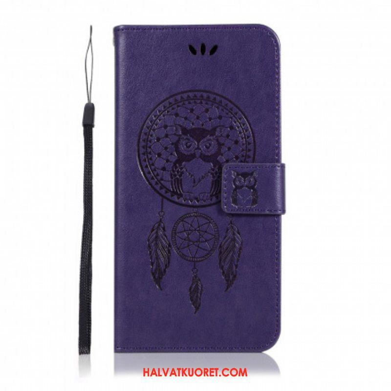 Nahkakotelo Xiaomi Redmi Note 10 Pro Nahkaefekti Dreamcatcher Owl