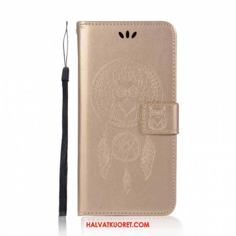 Nahkakotelo Xiaomi Redmi Note 10 Pro Nahkaefekti Dreamcatcher Owl