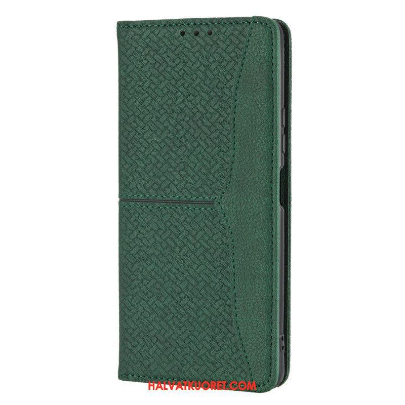 Nahkakotelo Xiaomi Redmi Note 10 Pro Suojaketju Kuori Strappy Woven Leather Style