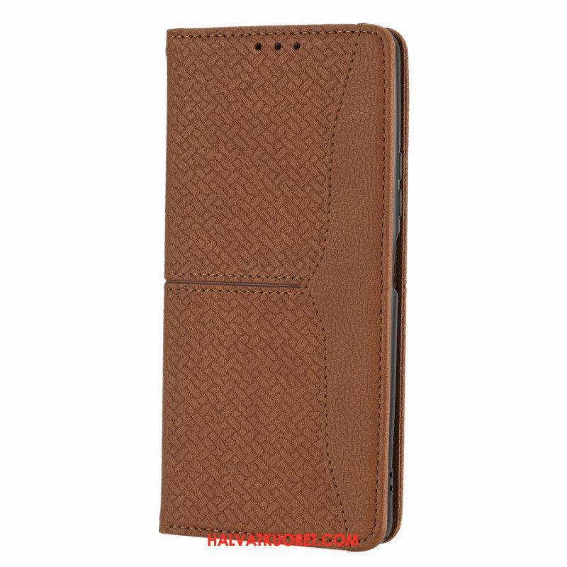 Nahkakotelo Xiaomi Redmi Note 10 Pro Suojaketju Kuori Strappy Woven Leather Style