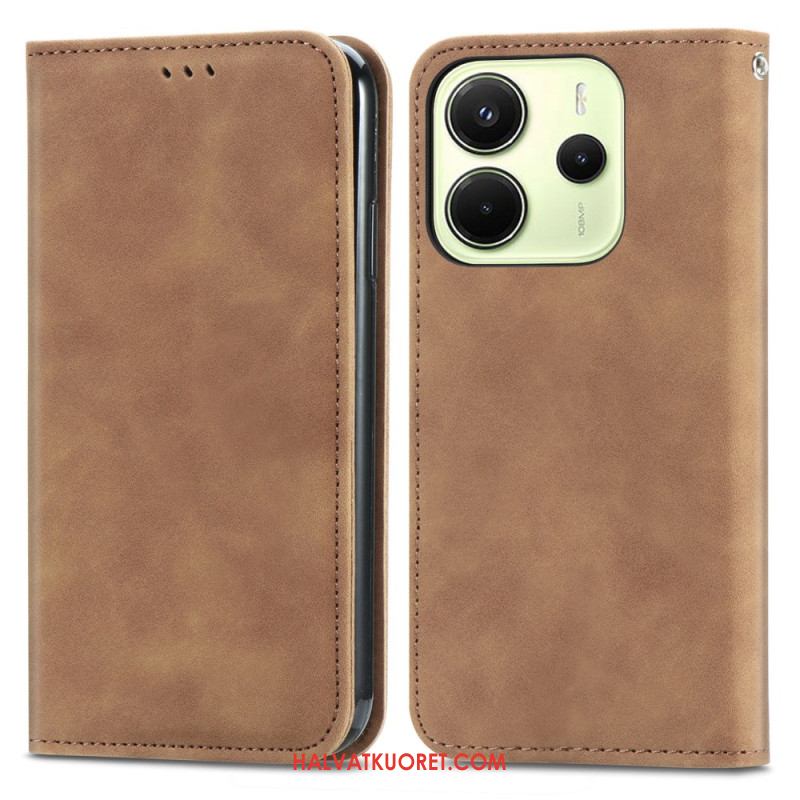 Nahkakotelo Xiaomi Redmi Note 14 4g Mokkanahkaefekti