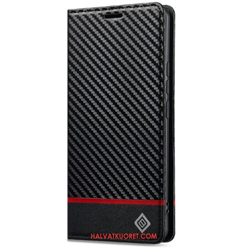 Nahkakotelo Xiaomi Redmi Note 14 Pro 4g Hiilikuitutekstuuri