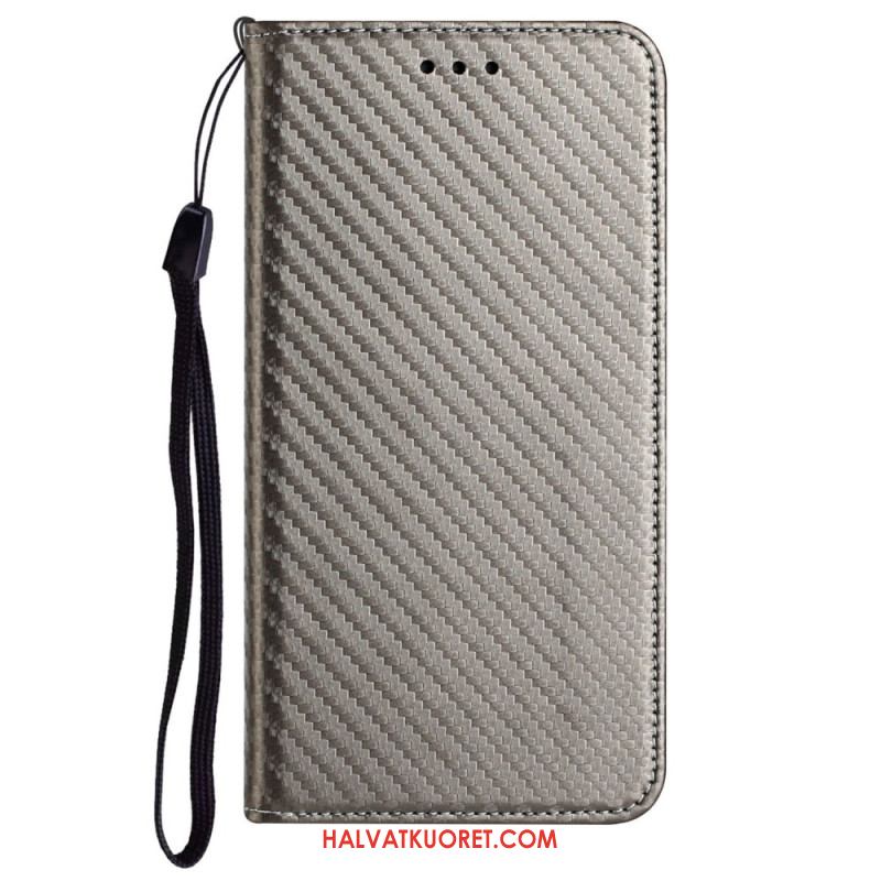 Nahkakotelo Xiaomi Redmi Note 14 Pro Plus 5g Hiilikuitu Strap-on Suojakuori