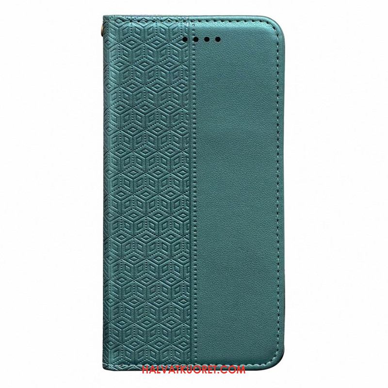 Nahkakotelo Xiaomi Redmi Note 14s Ruutukuvio Ja Hihna Suojakuori