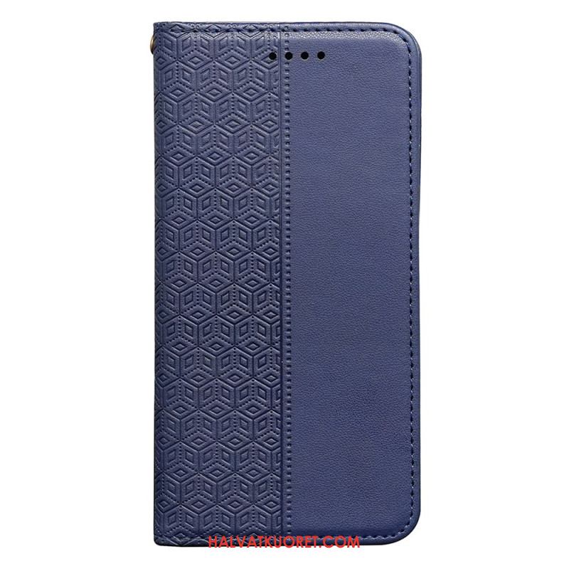 Nahkakotelo Xiaomi Redmi Note 14s Ruutukuvio Ja Hihna Suojakuori