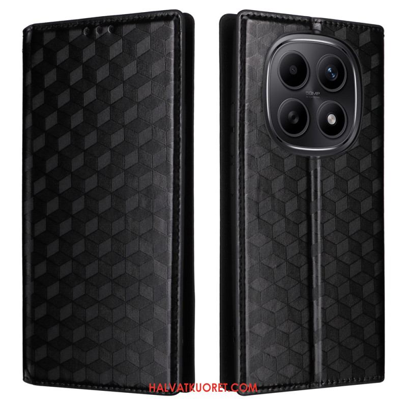 Nahkakotelo Xiaomi Redmi Note 15 5g Kaiverrettu Timanttikuvio Suojakuori