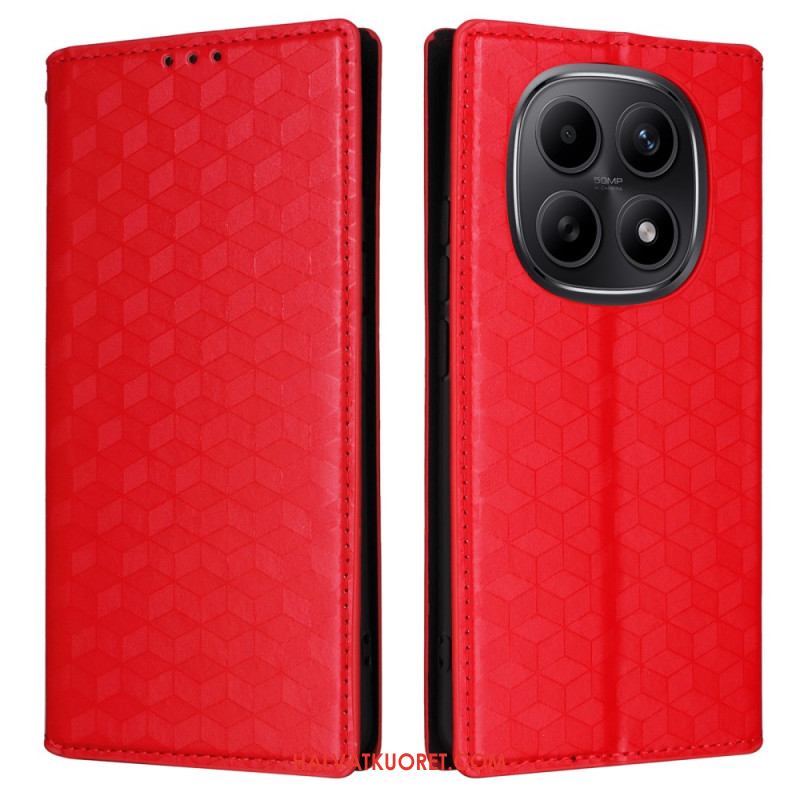 Nahkakotelo Xiaomi Redmi Note 15 5g Kaiverrettu Timanttikuvio Suojakuori