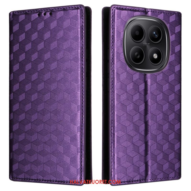 Nahkakotelo Xiaomi Redmi Note 15 5g Kaiverrettu Timanttikuvio Suojakuori