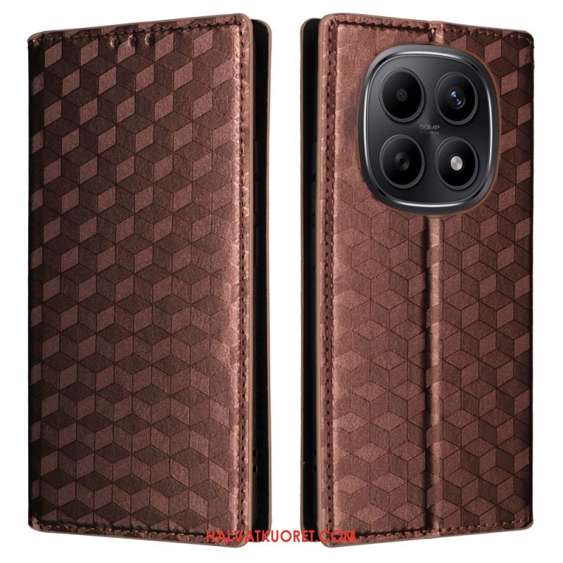 Nahkakotelo Xiaomi Redmi Note 15 5g Kaiverrettu Timanttikuvio Suojakuori