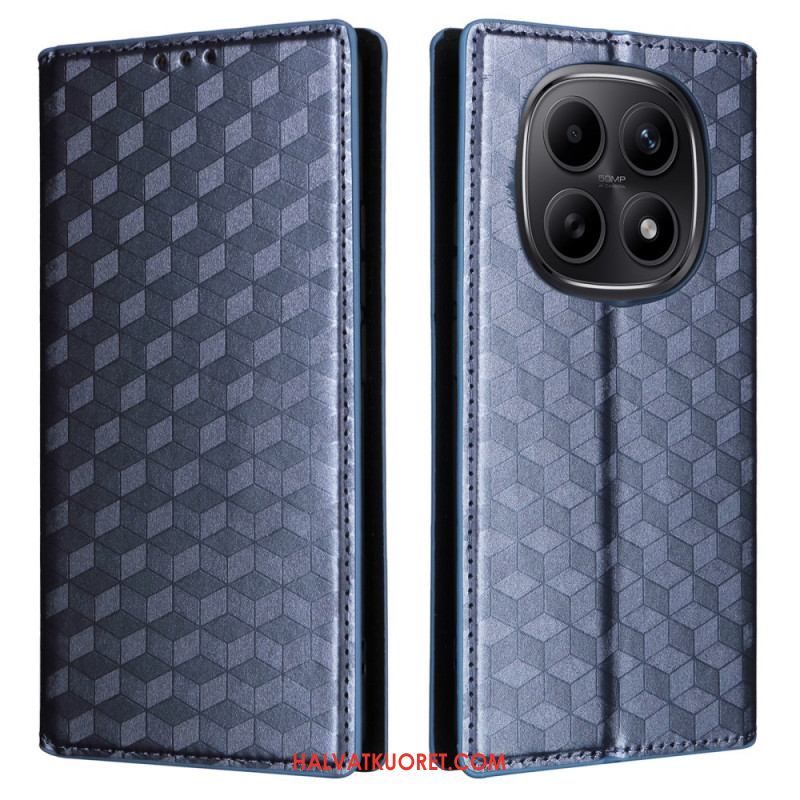 Nahkakotelo Xiaomi Redmi Note 15 5g Kaiverrettu Timanttikuvio Suojakuori