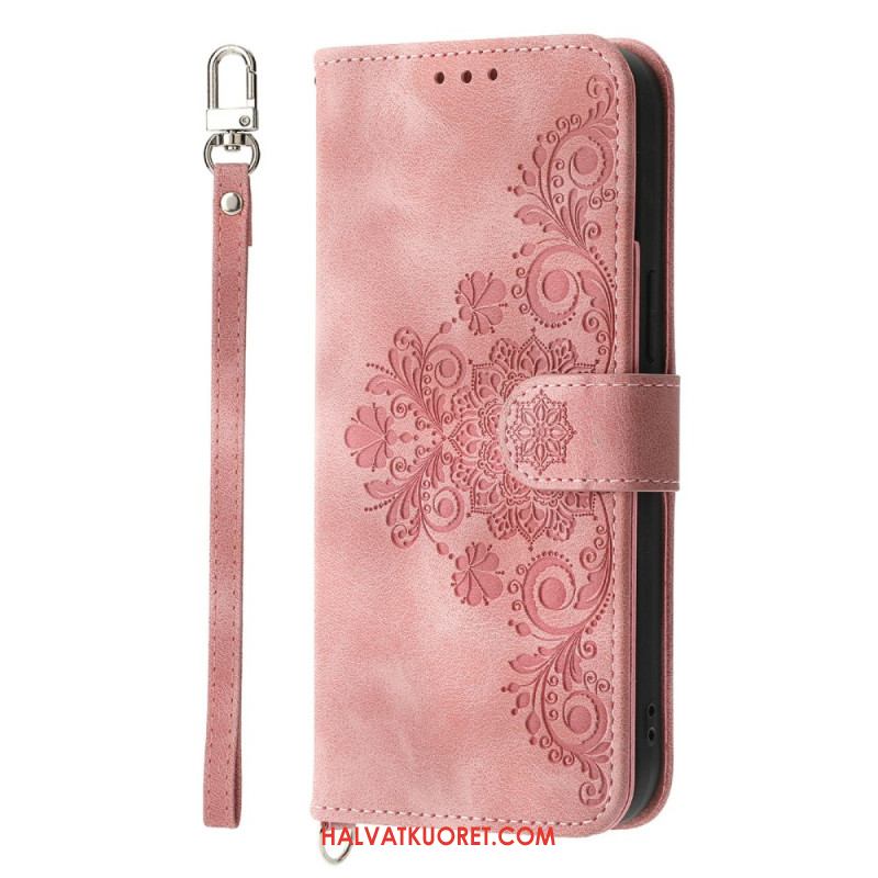 Nahkakotelo Xiaomi Redmi Note 15 Pro 5g Mandala-mokkanahkaefekti Olkahihnalla