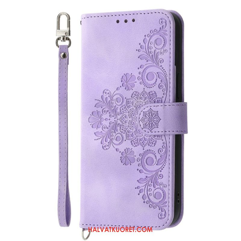 Nahkakotelo Xiaomi Redmi Note 15 Pro 5g Mandala-mokkanahkaefekti Olkahihnalla