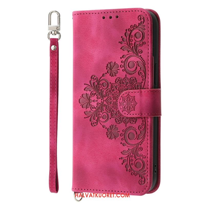 Nahkakotelo Xiaomi Redmi Note 15 Pro 5g Mandala-mokkanahkaefekti Olkahihnalla