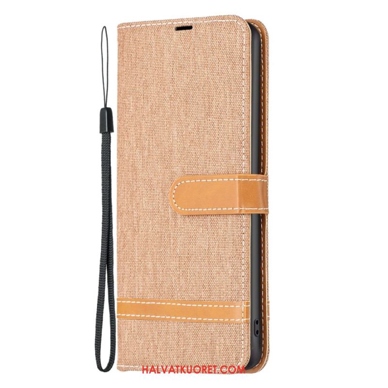 Nahkakotelo iPhone 16 Plus Strappy-farkkukangas