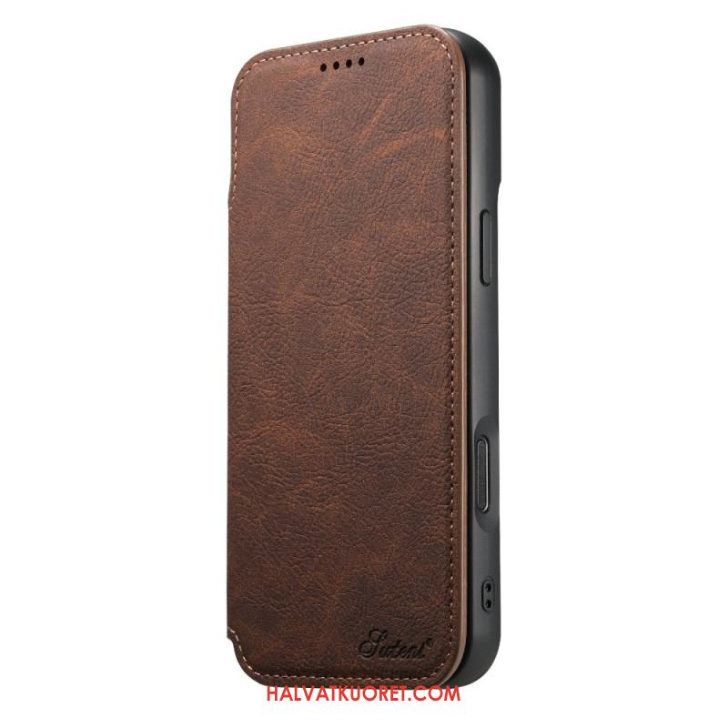 Nahkakotelo iPhone 17 Pro Magsafe-yhteensopiva Vintage-muotoilu