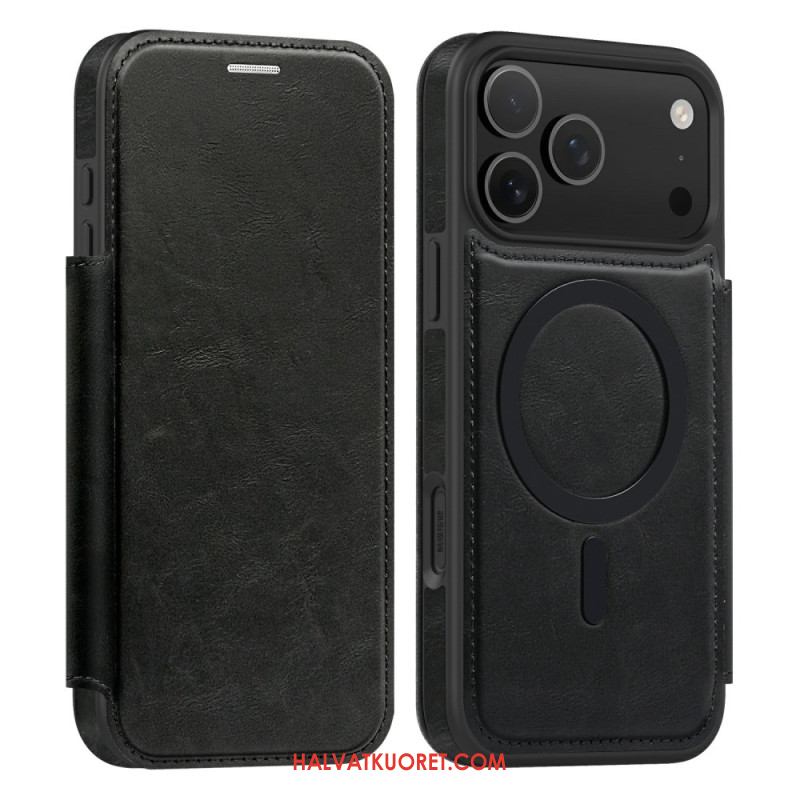 Nahkakotelo iPhone 17 Pro Max Puhelinkuoret Magsafe-yhteensopiva Rfid-korttikotelon Kanssa