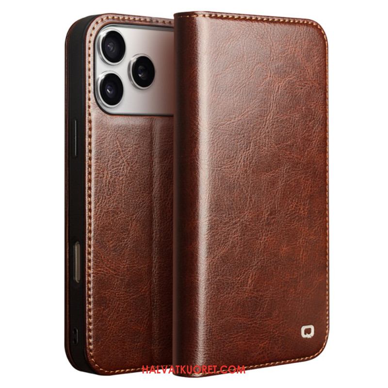 Nahkakotelo iPhone 17 Pro Vintage Qialino