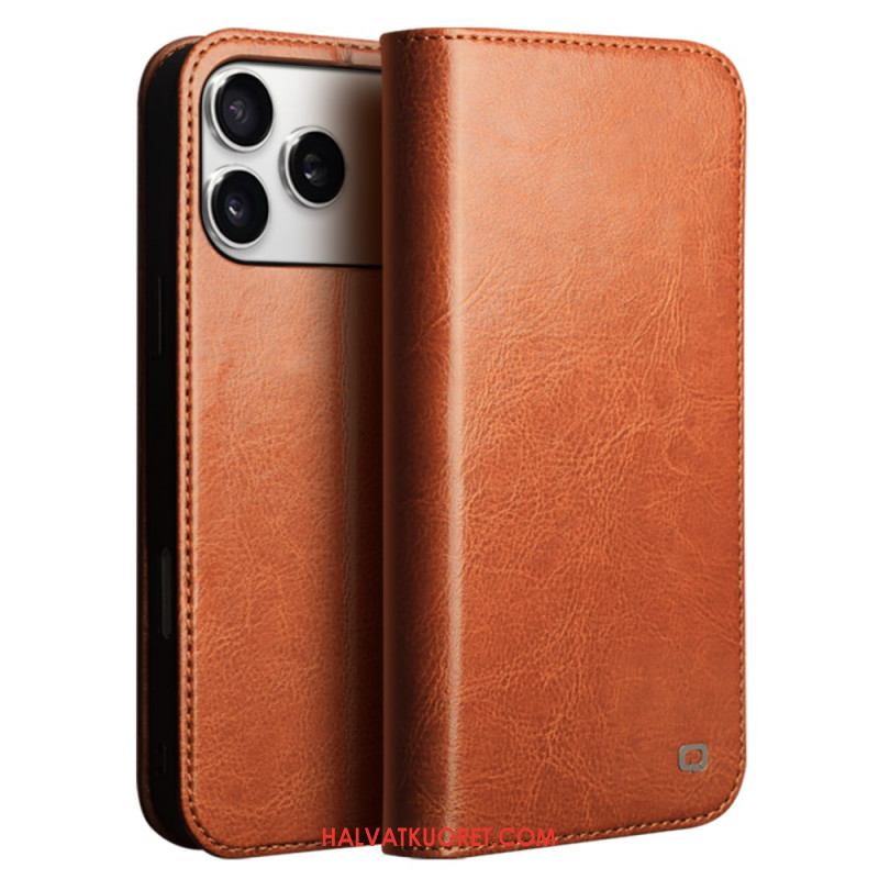 Nahkakotelo iPhone 17 Pro Vintage Qialino