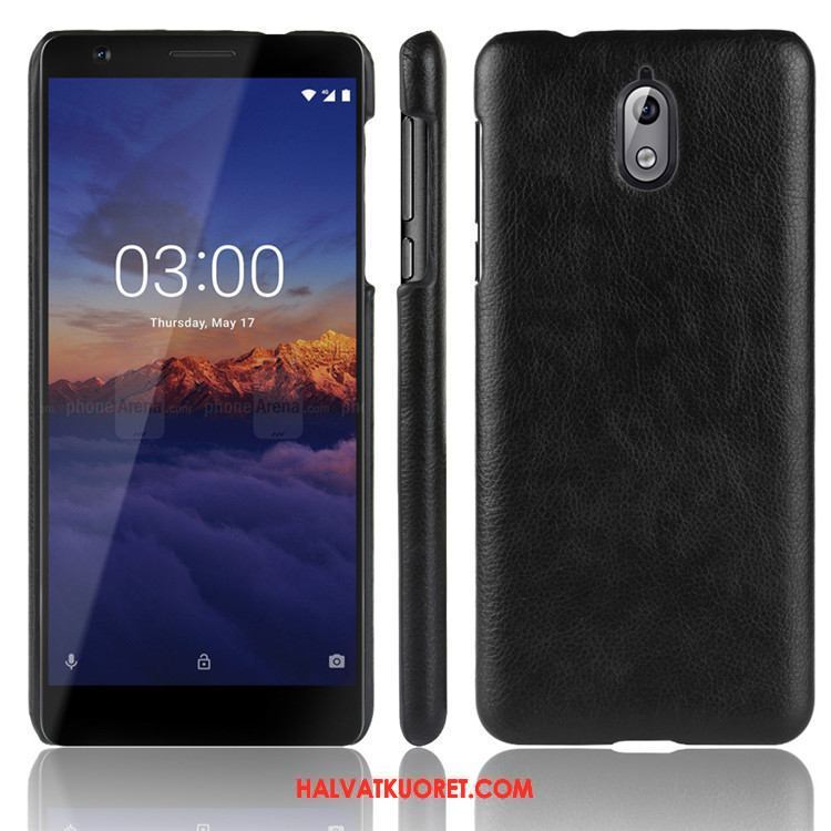 Nokia 3.1 Kuoret Nahka Punainen Litsi, Nokia 3.1 Kuori Suojaus Kova