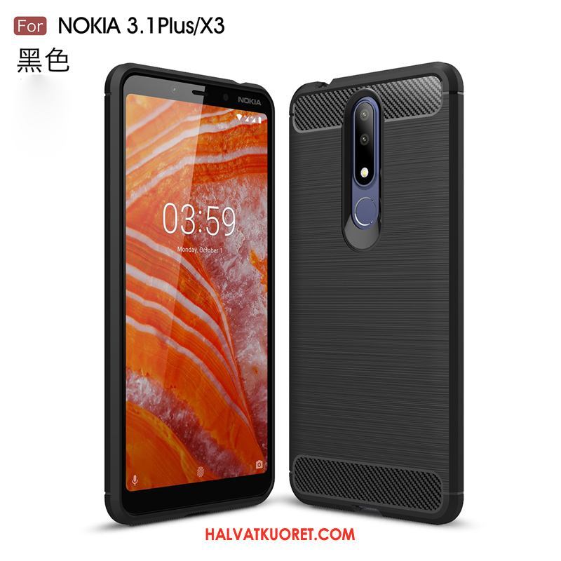 Nokia 3.1 Plus Kuoret Kotelo Silikoni All Inclusive, Nokia 3.1 Plus Kuori Tähti Pehmeä Neste