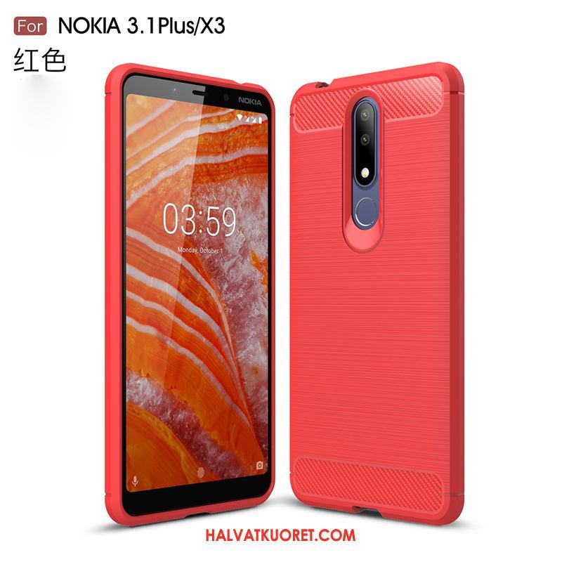 Nokia 3.1 Plus Kuoret Kotelo Silikoni All Inclusive, Nokia 3.1 Plus Kuori Tähti Pehmeä Neste