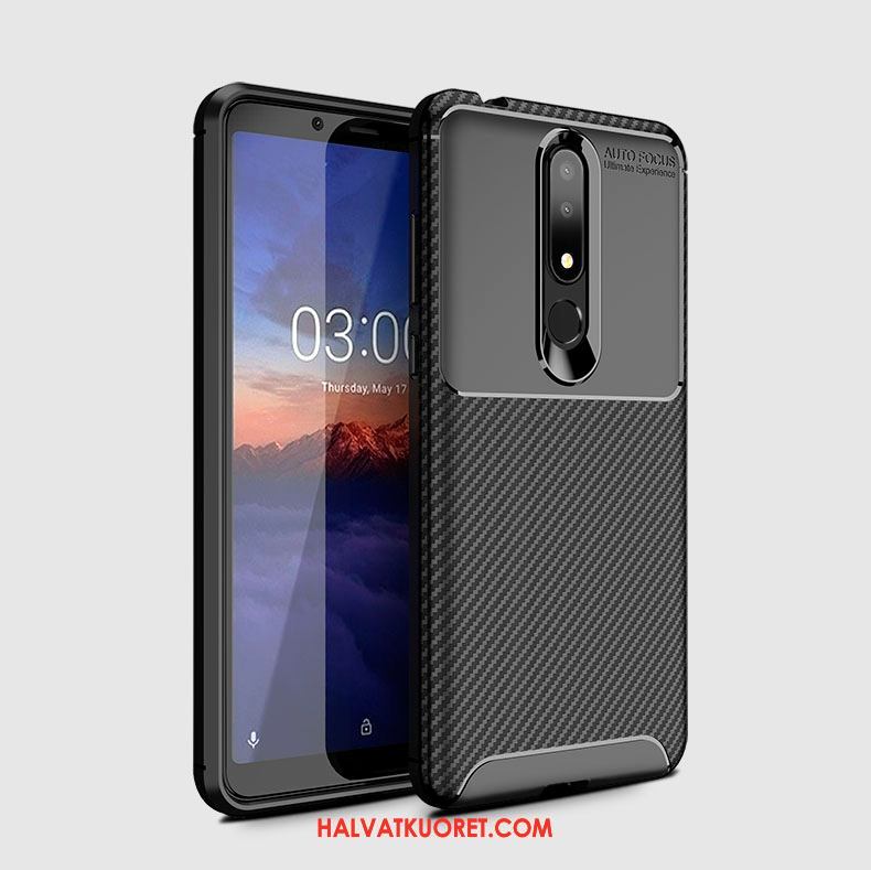 Nokia 3.1 Plus Kuoret Murtumaton Silikoni, Nokia 3.1 Plus Kuori Kuitu Pehmeä Neste Braun