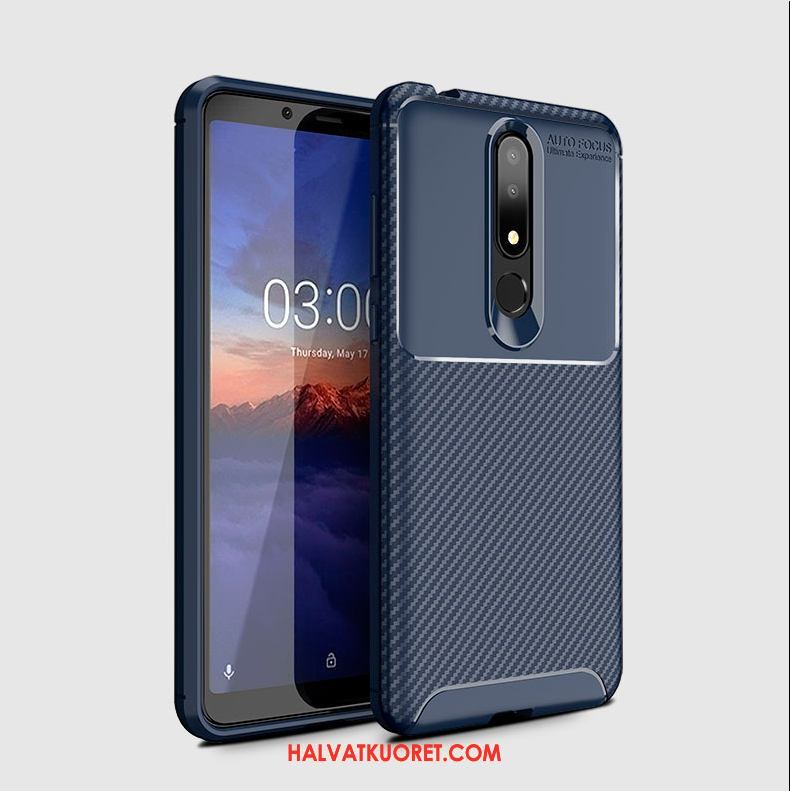 Nokia 3.1 Plus Kuoret Murtumaton Silikoni, Nokia 3.1 Plus Kuori Kuitu Pehmeä Neste Braun
