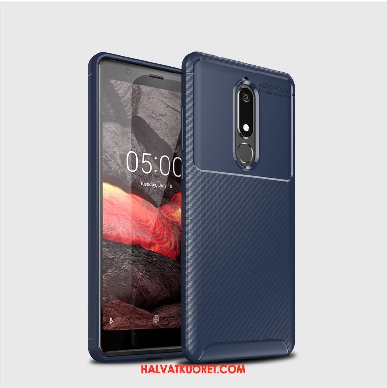 Nokia 5.1 Kuoret Musta Kukkakuvio, Nokia 5.1 Kuori Puhelimen Kuitu