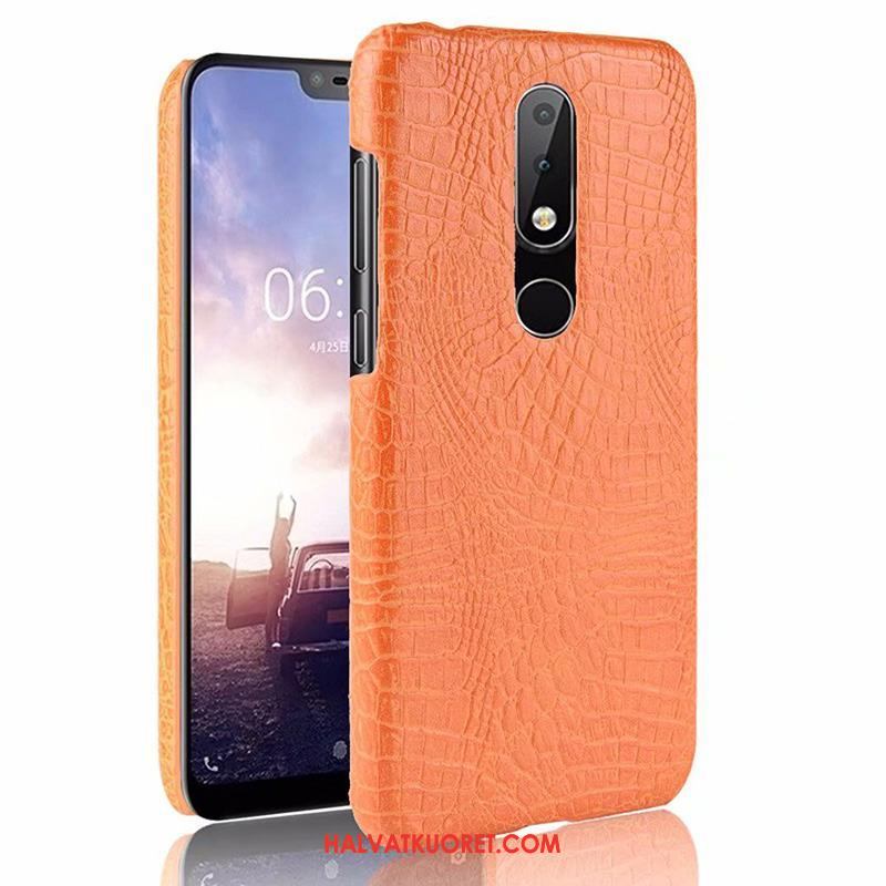 Nokia 5.1 Plus Kuoret Nahkakotelo Puhelimen Kukkakuvio, Nokia 5.1 Plus Kuori Suojaus Orange