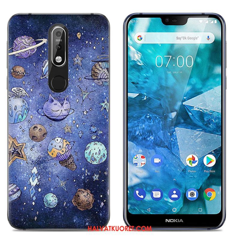 Nokia 7.1 Kuoret L Luova Kotelo, Nokia 7.1 Kuori Silikoni Läpinäkyvä