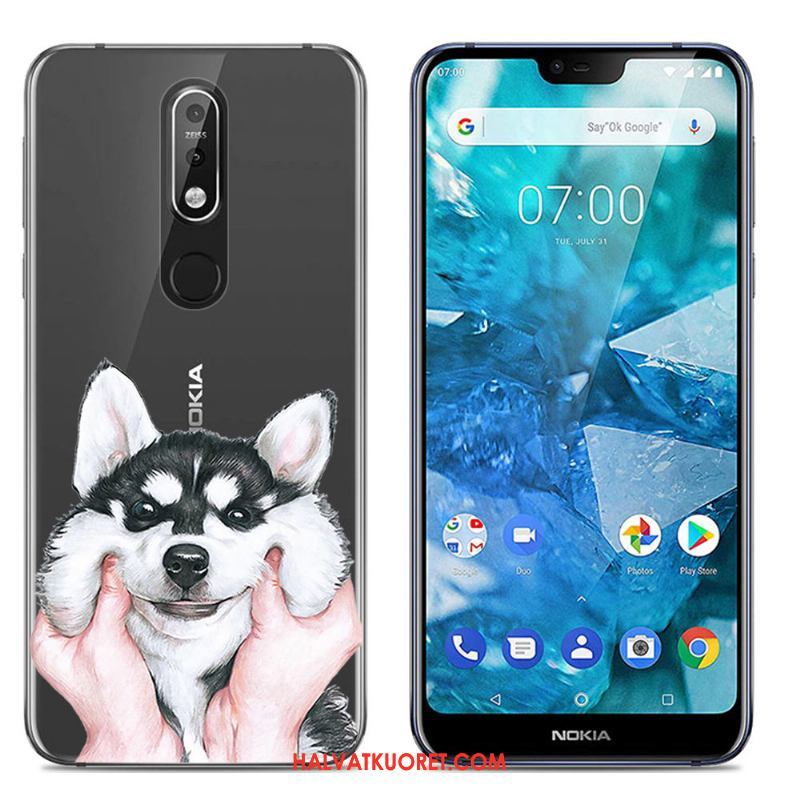 Nokia 7.1 Kuoret L Luova Kotelo, Nokia 7.1 Kuori Silikoni Läpinäkyvä