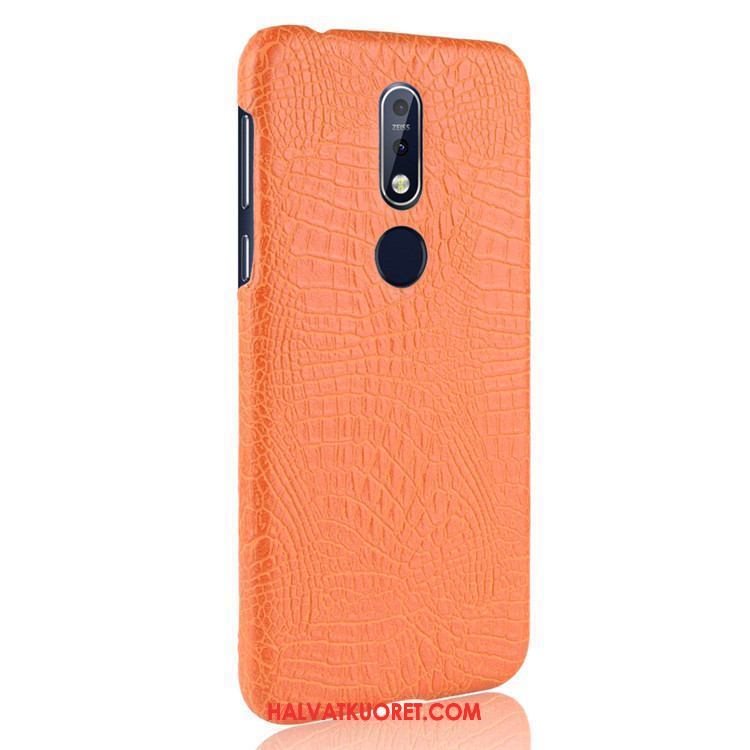 Nokia 7.1 Kuoret Nahka Murtumaton Kotelo, Nokia 7.1 Kuori Puhelimen Kova Orange