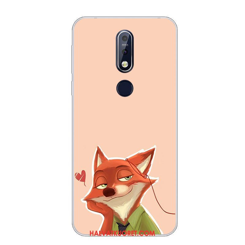 Nokia 7.1 Kuoret Sarjakuva Valkoinen Suojaus, Nokia 7.1 Kuori Puhelimen Silikoni