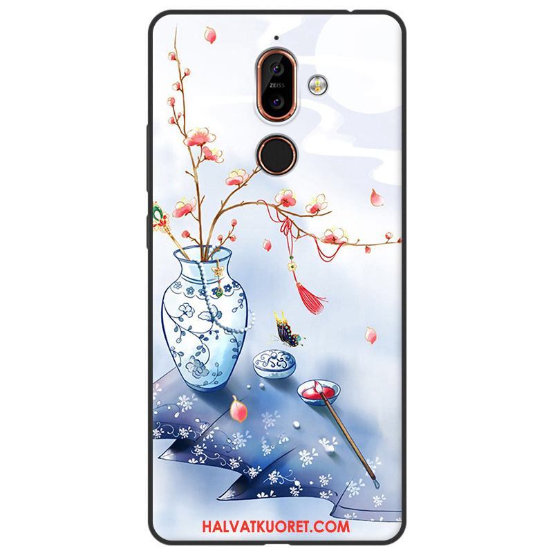 Nokia 7 Plus Kuoret Jauhe Murtumaton Pesty Suede, Nokia 7 Plus Kuori Suojaus Puhelimen