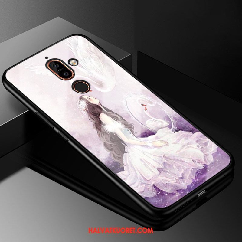 Nokia 7 Plus Kuoret Kotelo Trendi Sarjakuva, Nokia 7 Plus Kuori Suojaus Lasi