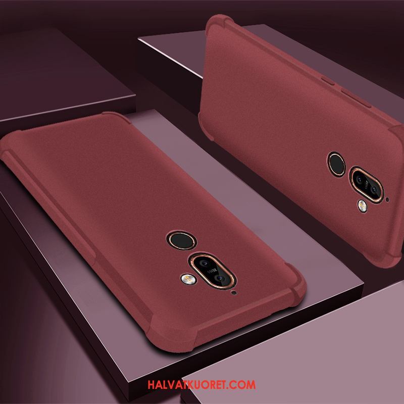 Nokia 7 Plus Kuoret Pesty Suede Violetti, Nokia 7 Plus Kuori Puhelimen Murtumaton