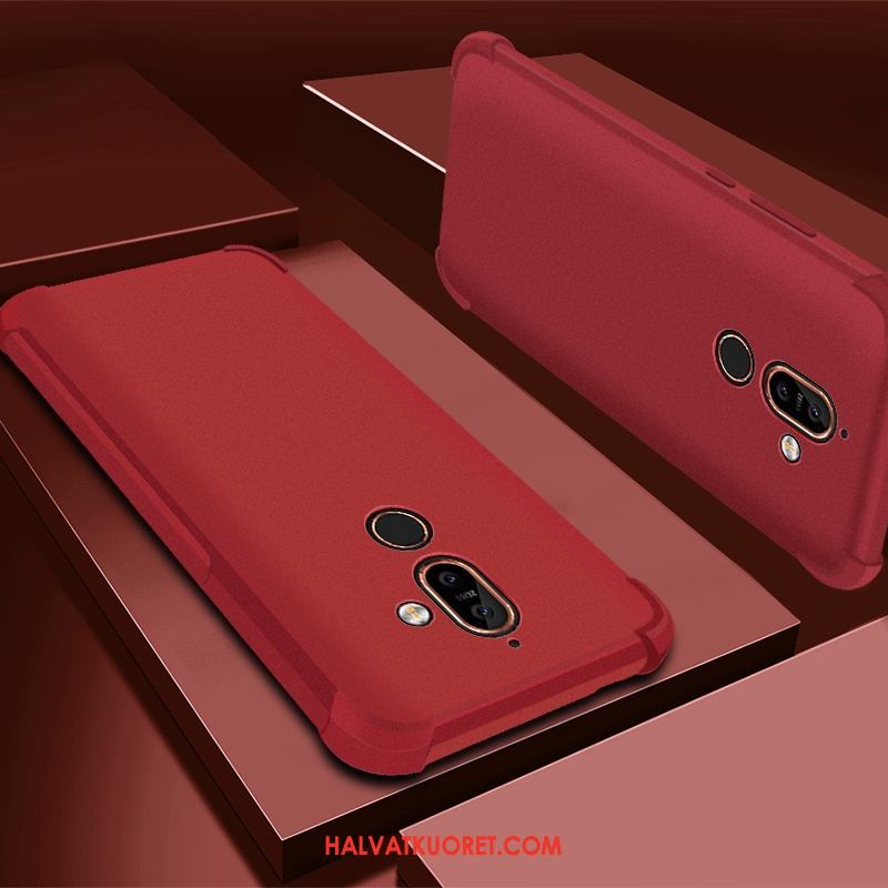 Nokia 7 Plus Kuoret Pesty Suede Violetti, Nokia 7 Plus Kuori Puhelimen Murtumaton