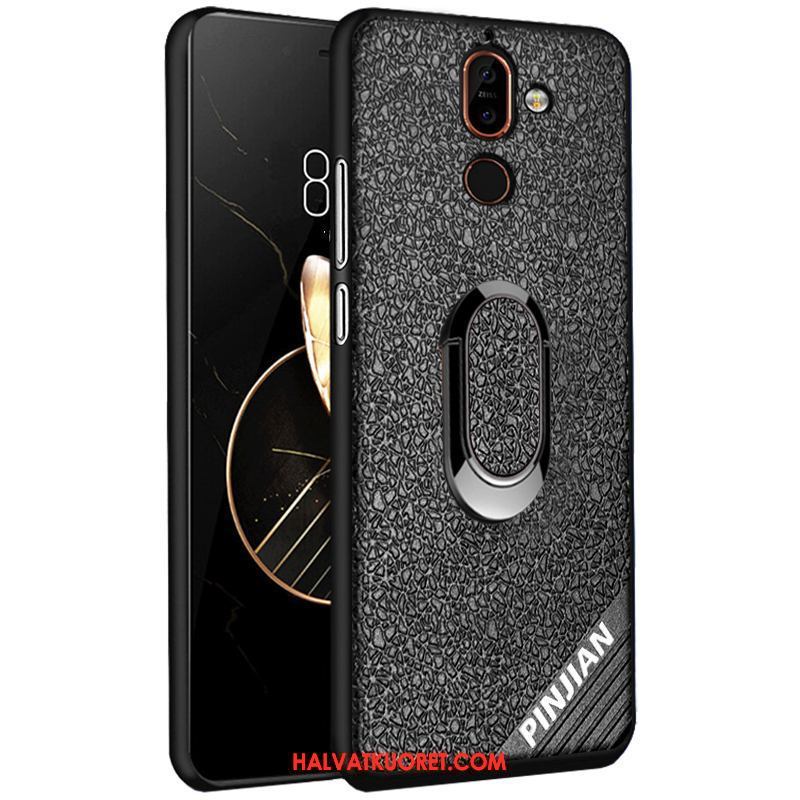 Nokia 7 Plus Kuoret Puhelimen Kotelo Pesty Suede, Nokia 7 Plus Kuori Kukkakuvio Punainen