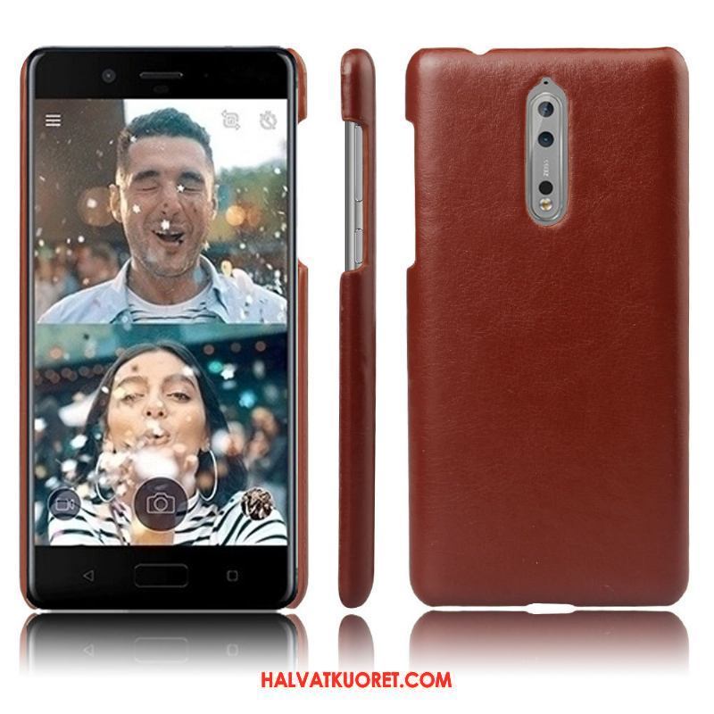 Nokia 8 Kuoret Nahka Murtumaton Puhelimen, Nokia 8 Kuori Nahkakotelo Braun