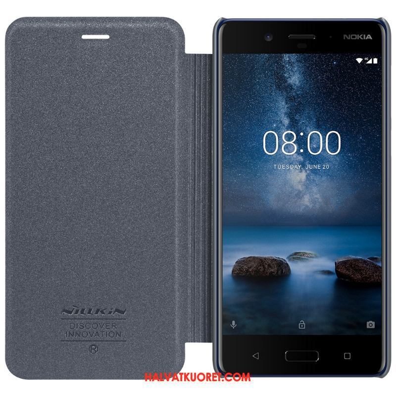 Nokia 8 Kuoret Nahkakotelo Puhelimen, Nokia 8 Kuori Tähti Suojaus Braun