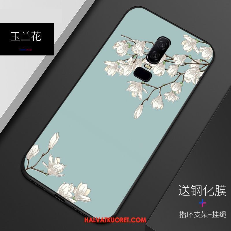 Oneplus 6 Kuoret Malli Kohokuviointi Pesty Suede, Oneplus 6 Kuori Kotelo