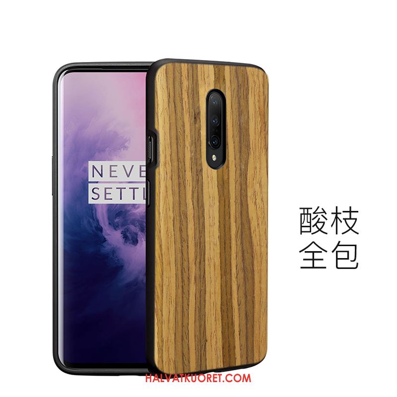 Oneplus 7 Pro Kuoret Puhelimen Suojaus Pesty Suede, Oneplus 7 Pro Kuori Ohut Ultra Braun