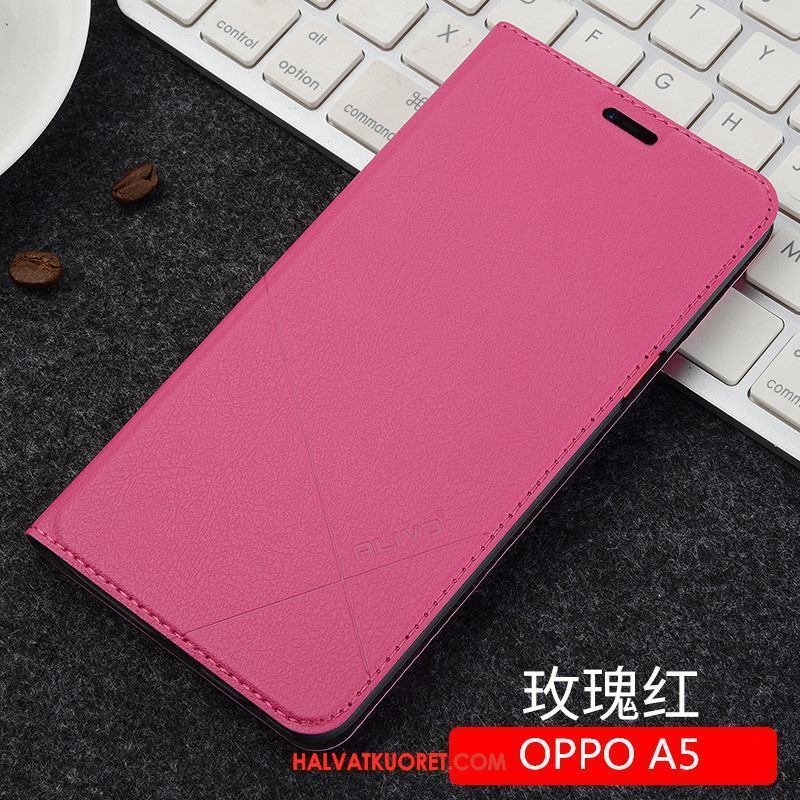 Oppo A5 Kuoret Suojaus Luova Nahkakotelo, Oppo A5 Kuori Musta Puhelimen